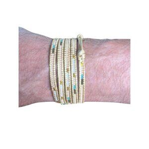 Victoria Emerson Jewelry Tan Wrap Colorful Beads Western Boho Festival Indie